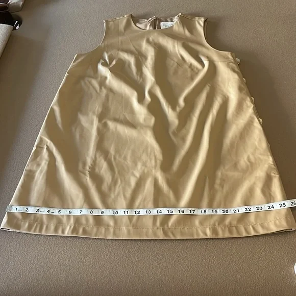 HYACINTH HOUSE by TUCKERNUT Butterscotch Bitsy Faux Leather Mini Swing Dress- M - Picture 10 of 16